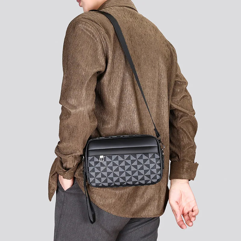 Top-quality PU Leather Men Waist Packs Business Crossbody Bags for Male Fashion Travel Storage Phone Shoulder Bags Clutch Bag