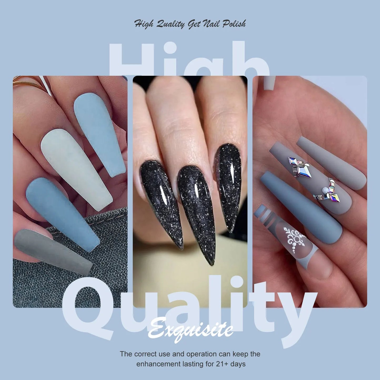 8PCS/Set Colorful Gorgeous Gel Nail Polish Kit Autumn Series Sparkling Shinning Manicure Soak Off Black White Nails Art Varnish