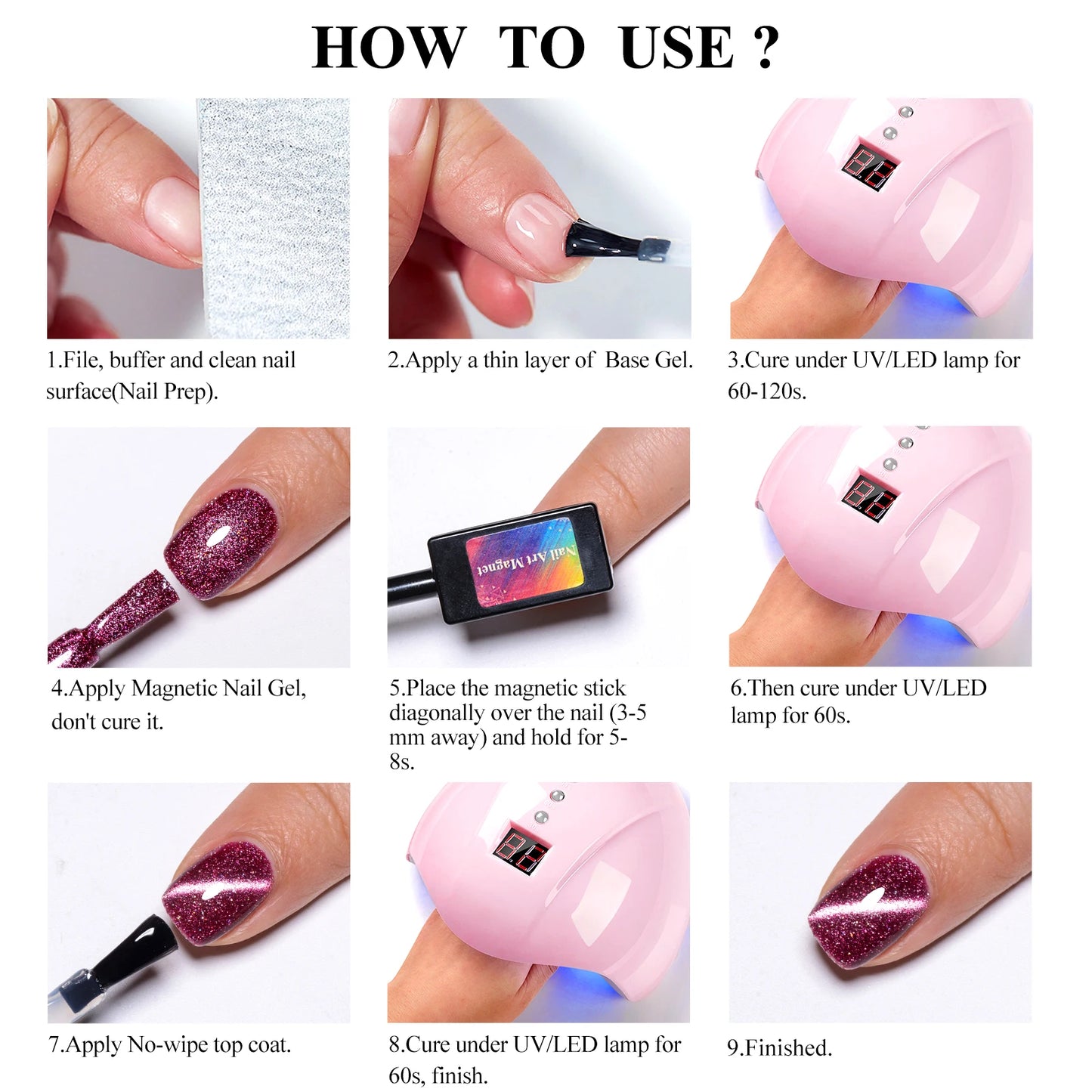 Thermal Glitter Cat Magnetic Gel Nail Polish Sparkling Auroras Glitter Magnetic Gel Soak Off UV LED Gel Vanrish Manicure Nails