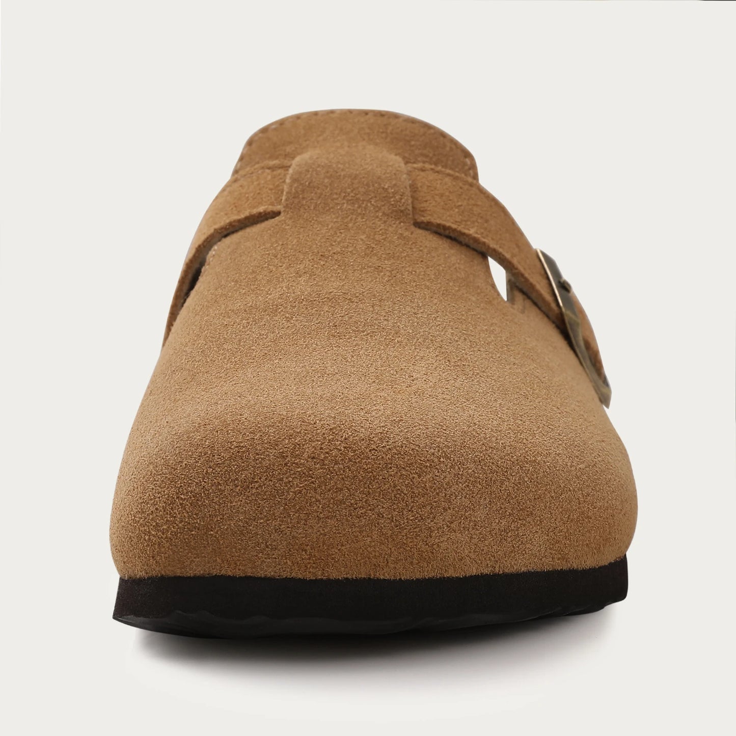 Shevalues New Genuine Clogs For Women Men Buckle Suede Clogs with Arch Support Soft Cork Footbed Mules Shoes Thick Beach Sandals