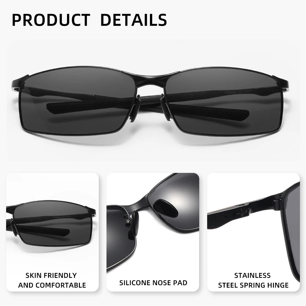 Fashion Rectangle Sunglasses Polarized UV400 Parsnip Glasses For Men Women Driving Fishing Casual Eyewear