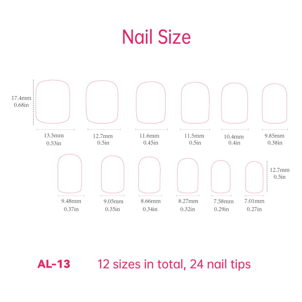 24pcs/set short square fake nails for women girls faux ongles fashion glitter geometric flowers design press on false nail kit