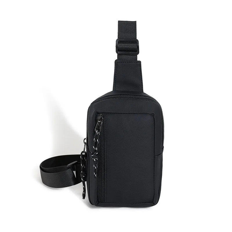 Casual Men Shoulder Chest Bag Nylon Waterproof Outdoor Sport Running Cycling Belt Bag Large Capacity Travel Phone Pouch Bag