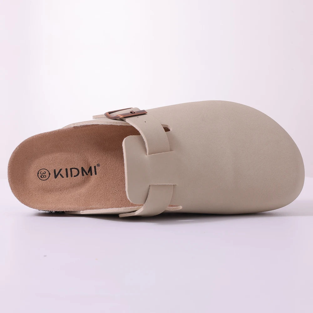 Shevalues New Genuine Clogs For Women Men Buckle Suede Clogs with Arch Support Soft Cork Footbed Mules Shoes Thick Beach Sandals