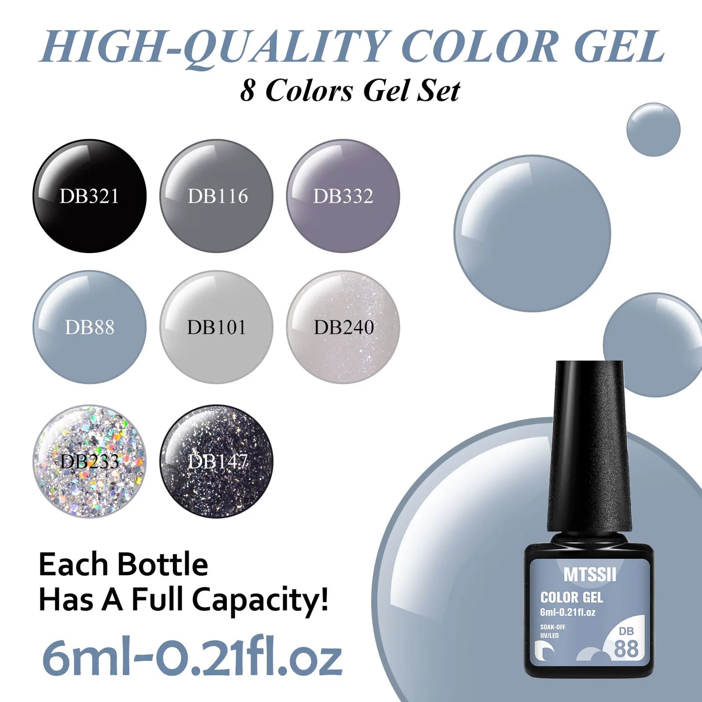 8PCS/Set Colorful Gorgeous Gel Nail Polish Kit Autumn Series Sparkling Shinning Manicure Soak Off Black White Nails Art Varnish