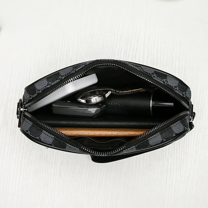 Top-quality PU Leather Men Waist Packs Business Crossbody Bags for Male Fashion Travel Storage Phone Shoulder Bags Clutch Bag