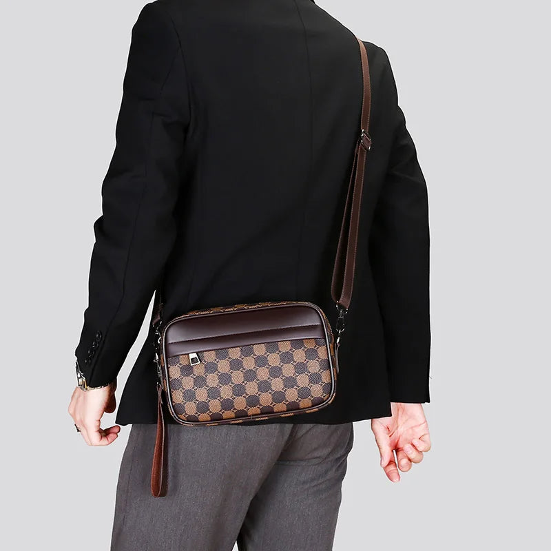 Top-quality PU Leather Men Waist Packs Business Crossbody Bags for Male Fashion Travel Storage Phone Shoulder Bags Clutch Bag