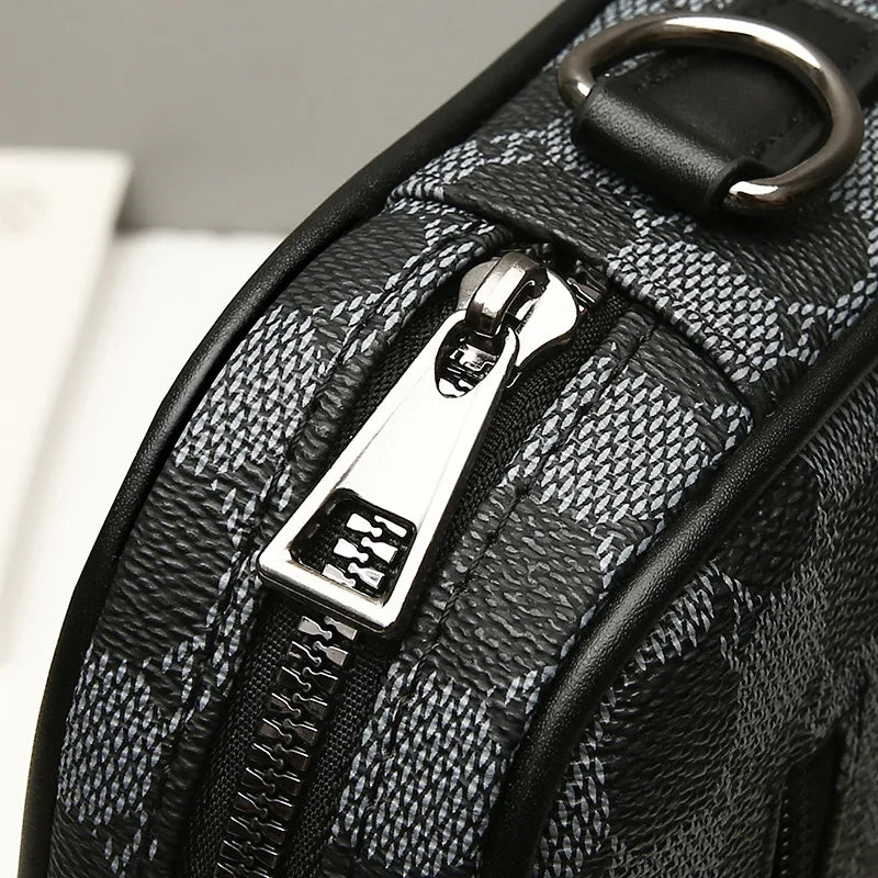 Top-quality PU Leather Men Waist Packs Business Crossbody Bags for Male Fashion Travel Storage Phone Shoulder Bags Clutch Bag