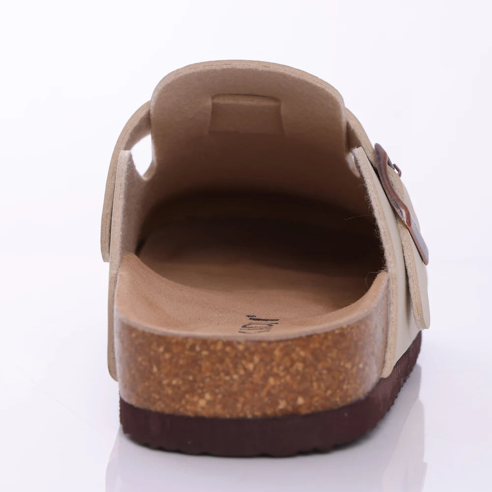 Shevalues New Genuine Clogs For Women Men Buckle Suede Clogs with Arch Support Soft Cork Footbed Mules Shoes Thick Beach Sandals