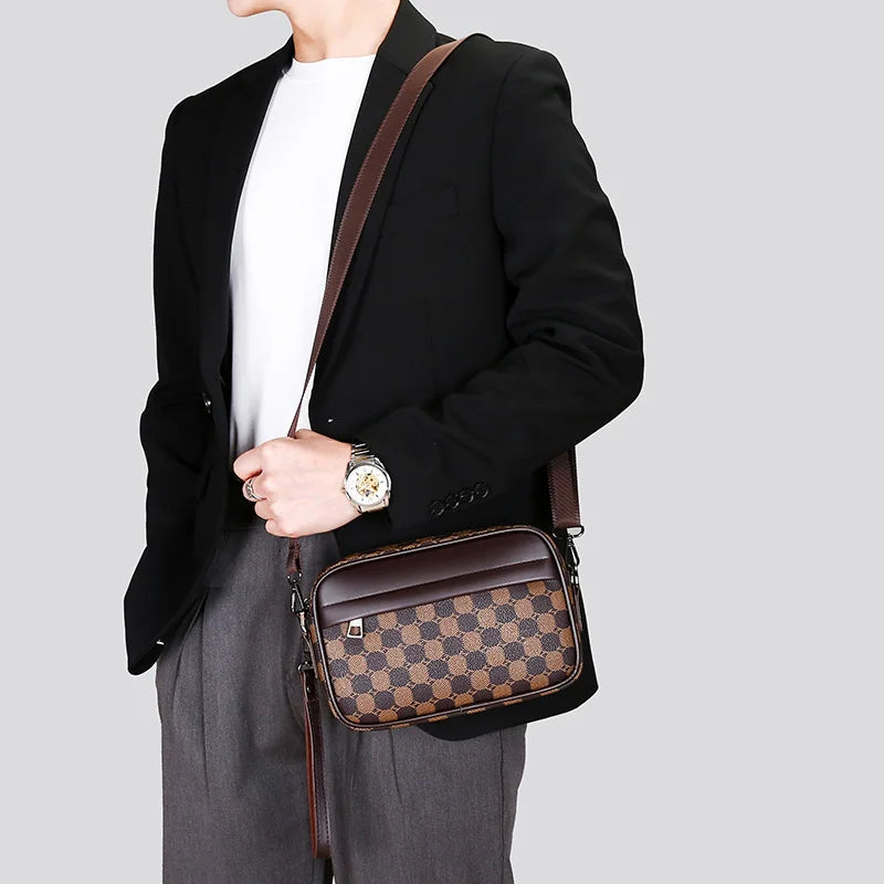 Top-quality PU Leather Men Waist Packs Business Crossbody Bags for Male Fashion Travel Storage Phone Shoulder Bags Clutch Bag