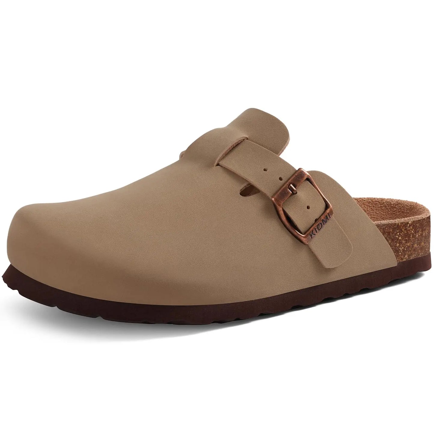 Shevalues New Genuine Clogs For Women Men Buckle Suede Clogs with Arch Support Soft Cork Footbed Mules Shoes Thick Beach Sandals