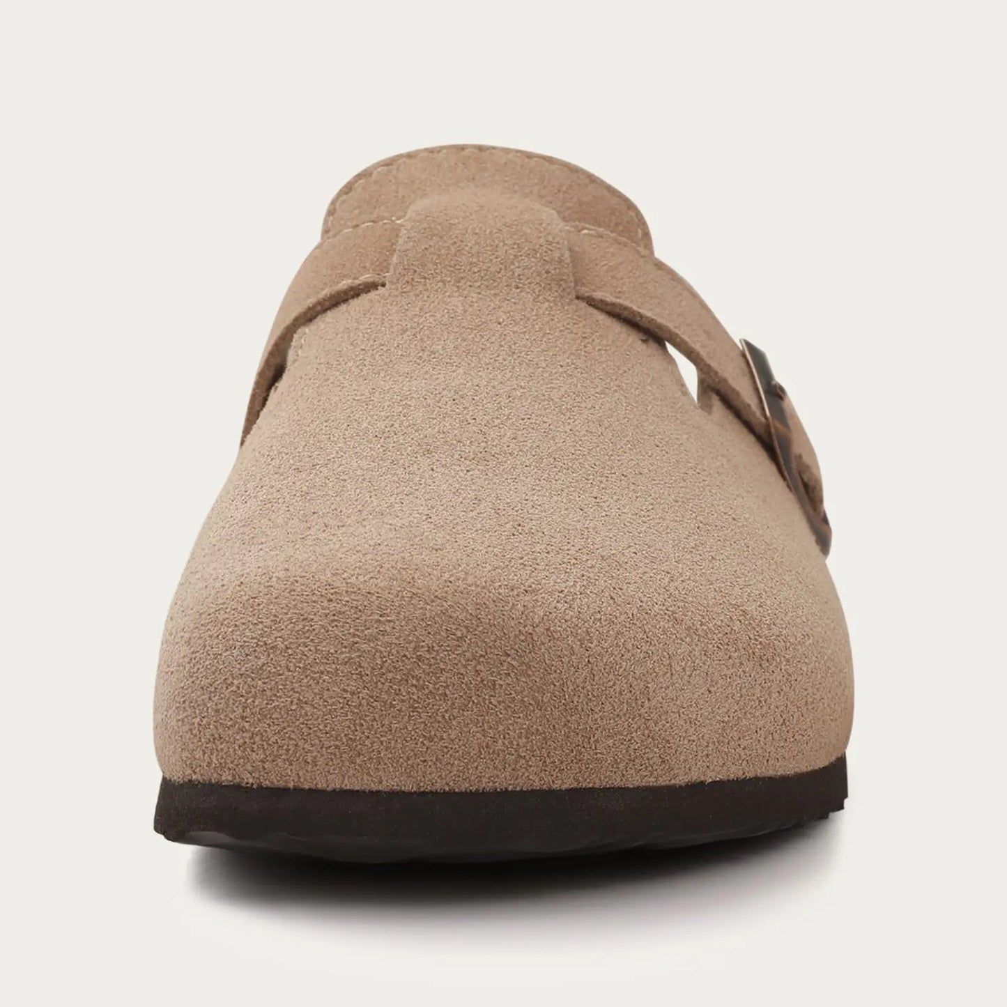 Shevalues New Genuine Clogs For Women Men Buckle Suede Clogs with Arch Support Soft Cork Footbed Mules Shoes Thick Beach Sandals