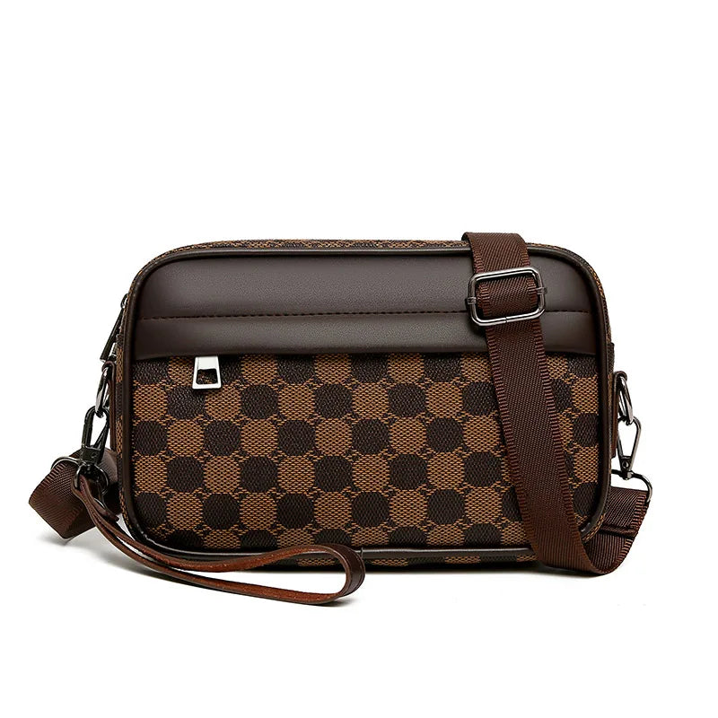 Top-quality PU Leather Men Waist Packs Business Crossbody Bags for Male Fashion Travel Storage Phone Shoulder Bags Clutch Bag